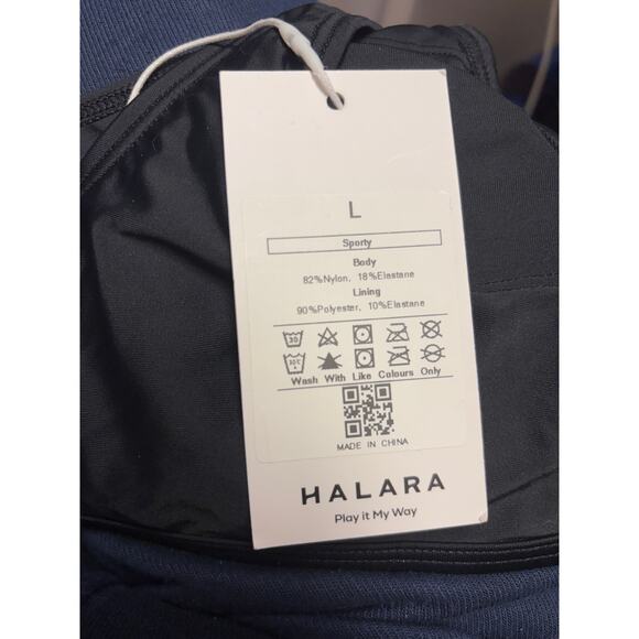 Halara Solid U Neck Black Bikini Top Swimsuit Size Large NWT - Picture 5 of 6